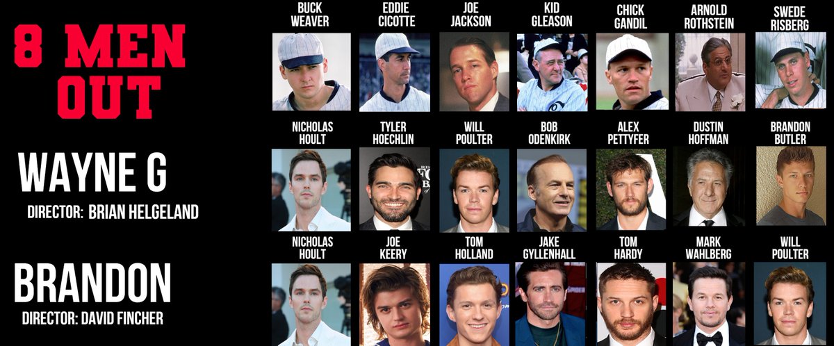 Recastedpodcast's tweet photo. TIME TO VOTE!!!
Wayne or Brandon for better cast of 8 Men Out. #recasted https://t.co/x6rdXHB6Bs