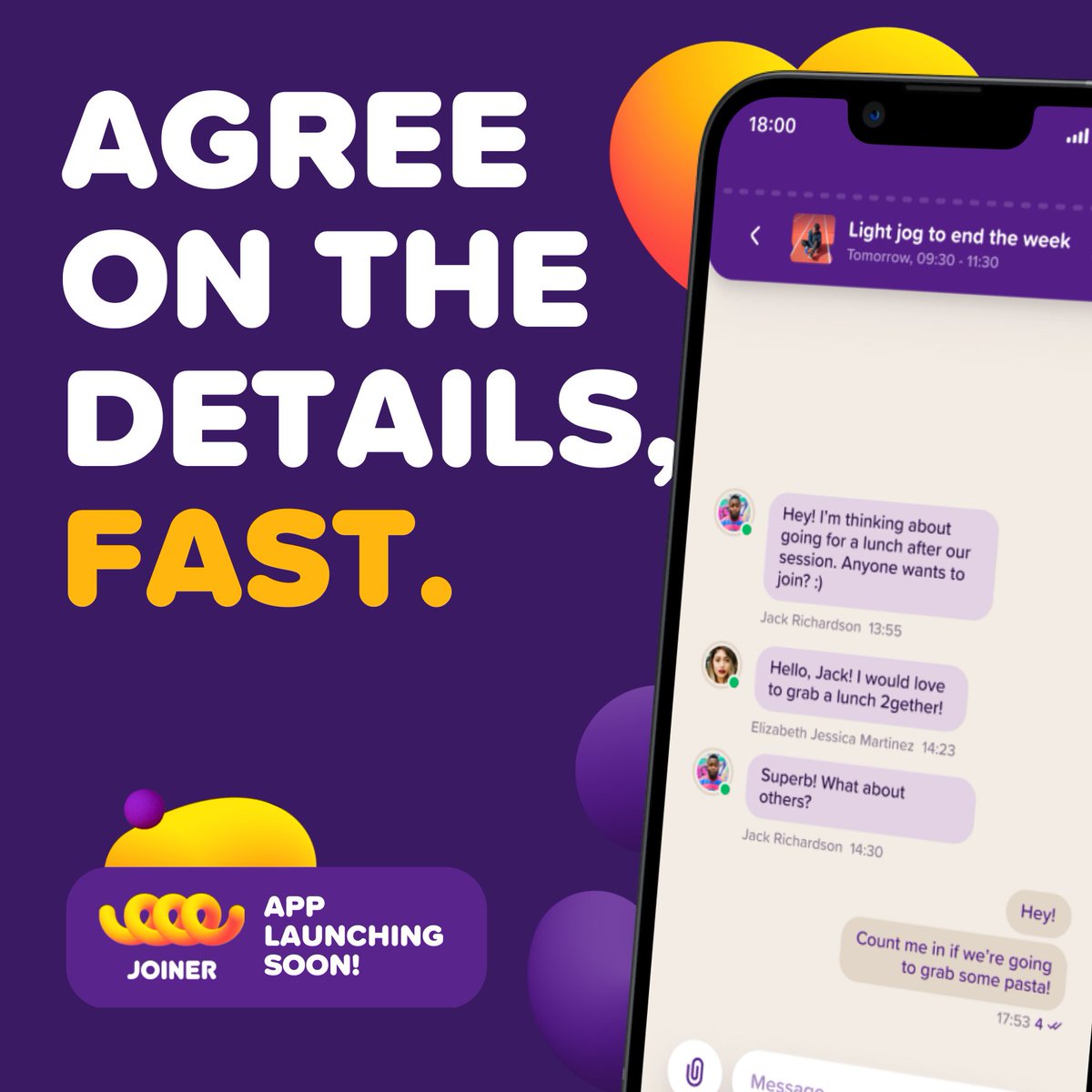 Joiner is more than just another Social Media application. It allows users to discover their new favorite #hobby, meet with #friends, earn #crypto rewards and finalize the details without the need to hop to another app.

Interested in being an early Joiner? Click the link in bio