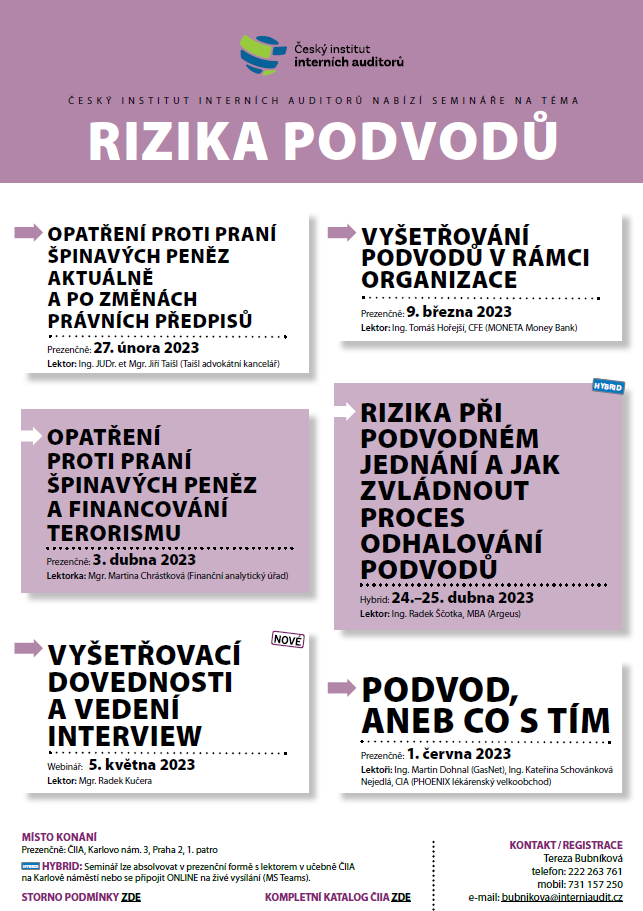 IIACzech's tweet image. Výběr z oblastí. Celá nabídka ZDE: interniaudit.cz/images/katalog…