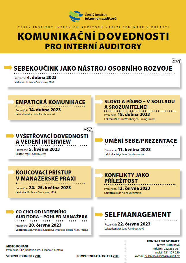 IIACzech's tweet image. Výběr z oblastí. Celá nabídka ZDE: interniaudit.cz/images/katalog…