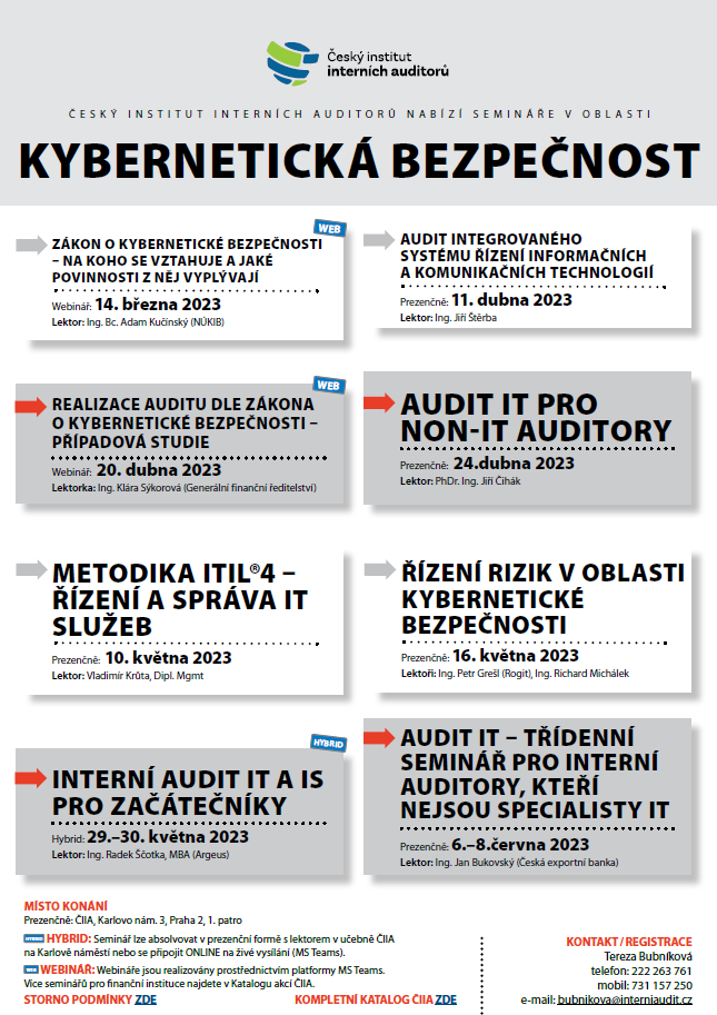 IIACzech's tweet image. Výběr z oblastí. Celá nabídka ZDE: interniaudit.cz/images/katalog…