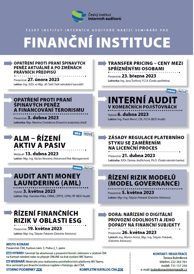 IIACzech's tweet image. Výběr z oblastí. Celá nabídka ZDE: interniaudit.cz/images/katalog…