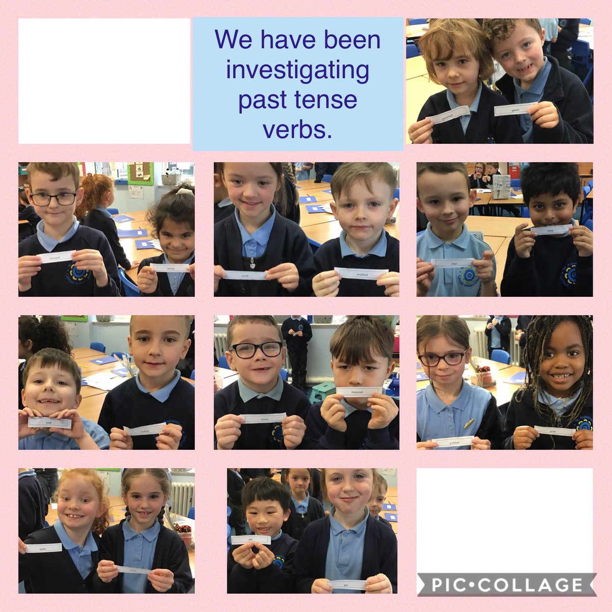 StAugustinesCPS's tweet photo. Year 2 have been finding out how some verbs change when they are in the past tense and had lots of fun finding their ‘past tense partner’. #staugustinesenglish #collaboratingconnie https://t.co/9vUNlc6kGy