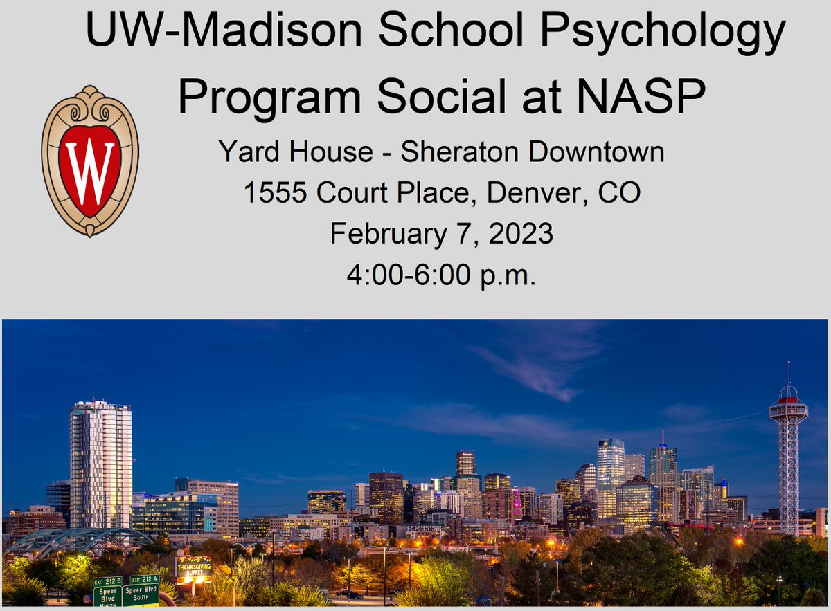Please join us at the NASP convention on Tuesday, February 7 from 4pm-6pm for our program social!