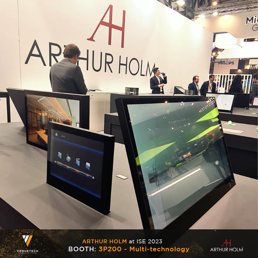 venuetech_'s tweet photo. Arthur Holm is at Integrated Systems Europe (ISE)! Visit Booth 3P200 - Multi-technology Halls to explore a range of interactive and futuristic conference and corporate solutions - featuring retractable motorized monitors!
#ise #ise2023 #ise23 #arthurholm #retractablemonitor https://t.co/3suKuvzGlC