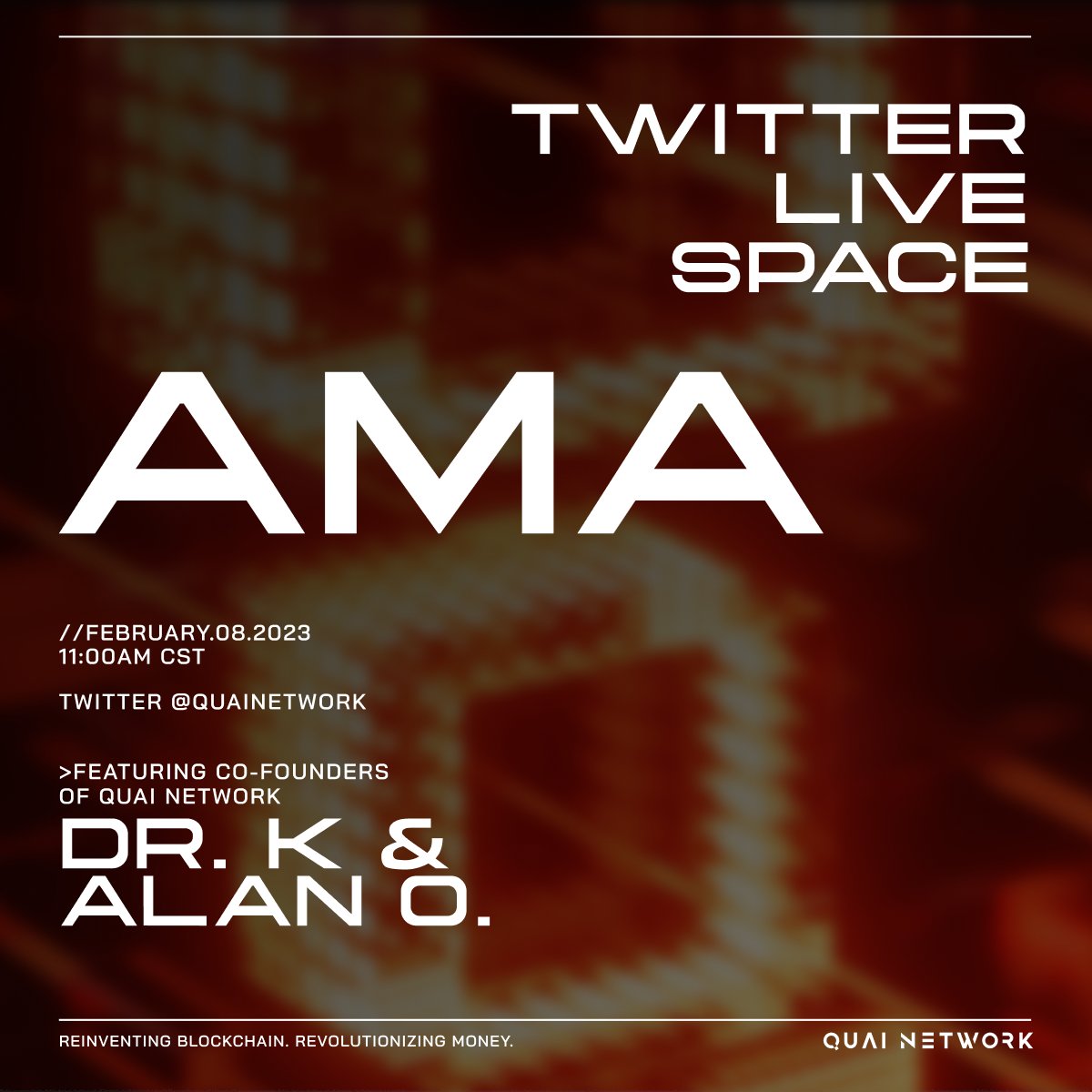 We're hosting another Community AMA with @alanorwick and <a href="/mechanikalk/">Dr K.quai⚡💵</a> on February 8th at 11am CST. 

Set your reminder 👇
x.com/i/spaces/1DXxy…