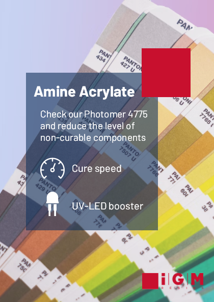igmresins's tweet photo. PHOTOMER® 4775 is an excellent choice for your energy curing applications, ensuring optimal adhesion and performance.
Connect with us to discover more!
https://t.co/KgZLtA9nP5
#UVInks #UVCoatings #EnergyCuring #AmineAcrylate #GoGrowGreen https://t.co/gtyswD5CEf