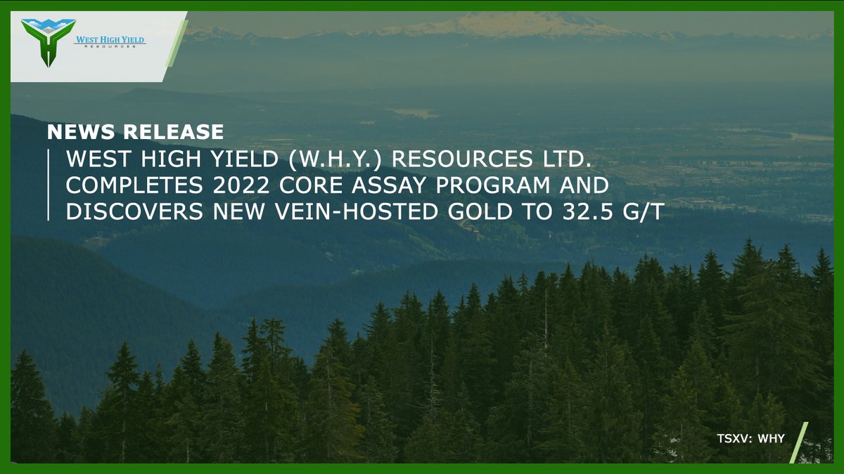 WestHighYield's tweet image. $WHY.V is pleased to announce the confirmation of additional high-grade #gold assays and an update on its 6K-metre exploration #drillingprogram initiated in 2022 at its Midnight gold claim in British Columbia. 

Read the full PR: loom.ly/e2sc9VI 

#TSX #TSXV $WHY