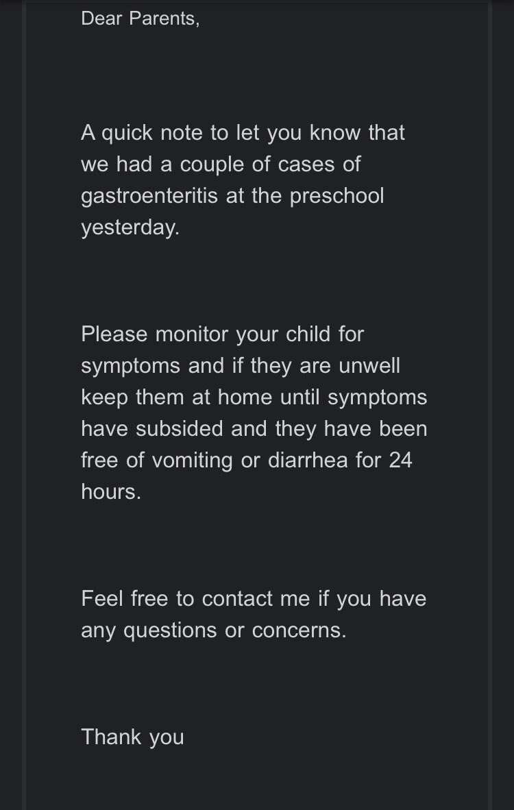 Only DAY 4 into the 1st week of the school year and my kid has ALREADY might have come down with it! 😭

I was hoping he would be ok but his gut was rumbly AF at bedtime. Toilet trained for 12 months but I put him in a nappy tonight just in case, fingers crossed he’ll be ok 🤞🏼