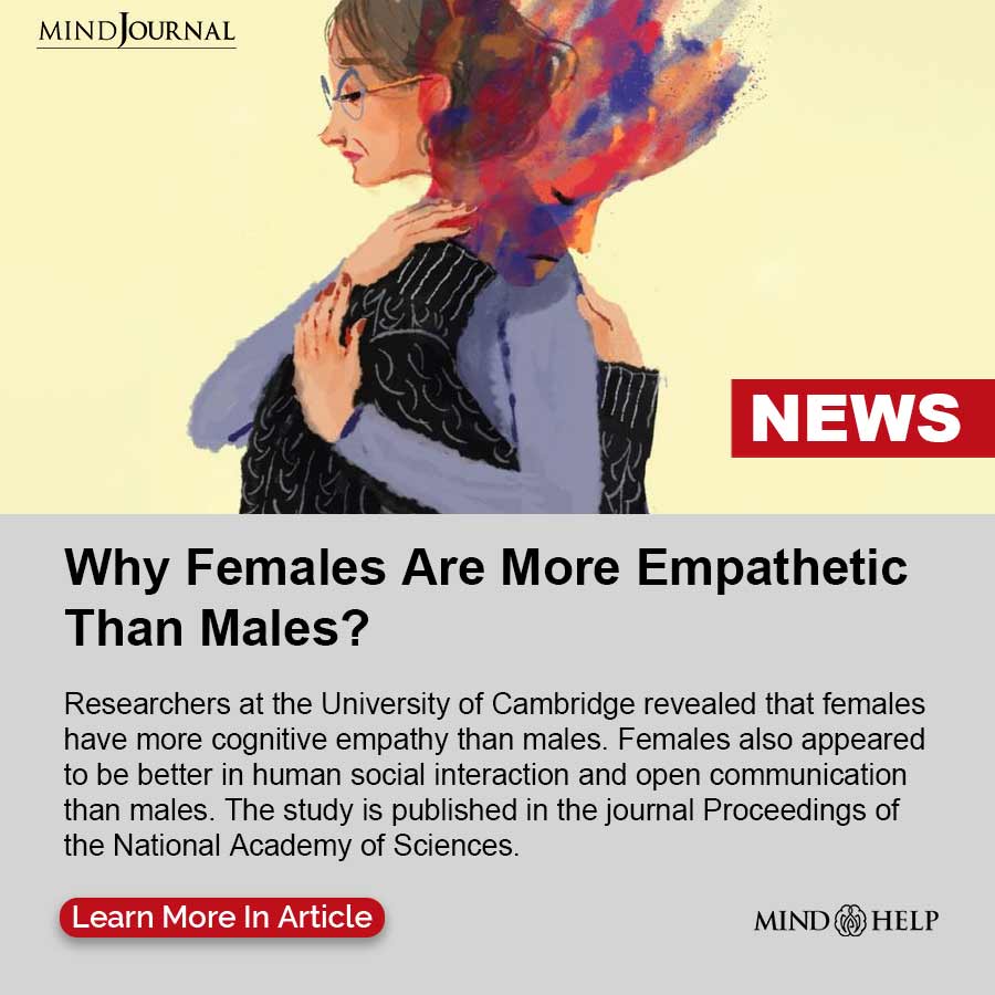 Research delved into the gendered nature of cognitive empathy. Read more : mind.help/news/females-h…

#empathy #women #empathlife #empathsbelike #empathymatters #mentalhealthsupport #mindhelp