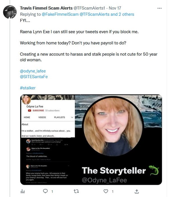 TFScamAlerts1's tweet photo. @jim77777711 @Rogerbaer2010 @BobbyZ256
@EdwardJosephZa1 @MarkS314359

Take it up with ex-employer. You were probably fired for time theft or for violating your code of conduct contact with your employer. Saying you want to "kill and stalk" celebrities on Twitter will do that. 😀 https://t.co/Sy1dDsyQwk