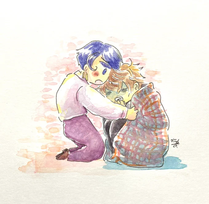 ちなみにこれとは別に没になったもう一枚の絵がありまして…オルフェさんがガチで具合悪そうでちょっと…笑…て笑っちゃいけないんですが…凍えてヤバイ感は出せて良い絵だと思うんですけど…ちなみにタイトルは『こんな寒い日にまた床で寝たんでしょ!』とかそんな… 