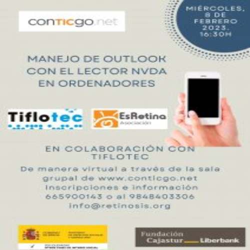 Taller online: Manejo de Outlook con el lector NVDA en ordenadores
Organiza EsRetina en colaboración con Tiflotec.
Miércoles 8 de febrero. 16:30 horas 
INSCRIPCIÓN:
docs.google.com/forms/d/e/1FAI…

#BajaVisión #tecnología #teléfonodelojo