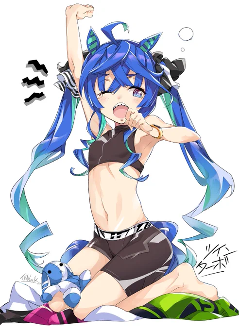 そして今日は『 #ツインテールの日 』でもありますという事で、チームカノープスからツインテールのウマ娘2人を再掲載#ウマ娘 #ツインターボ #ナイスネイチャ 