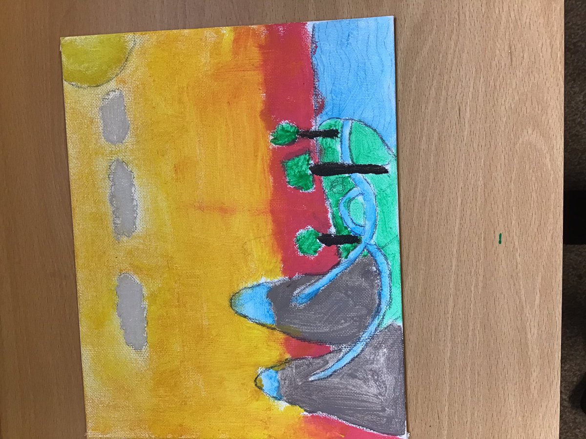 SalisburySPS's tweet photo. Y4 have been looking at rivers during our English lesson. We will be creating our own poems based on rivers. Before we start, what better way to learn than paint the different sections of a river from the source to the exit. #salisburystars #primaryrocks https://t.co/XkDnl03LOE