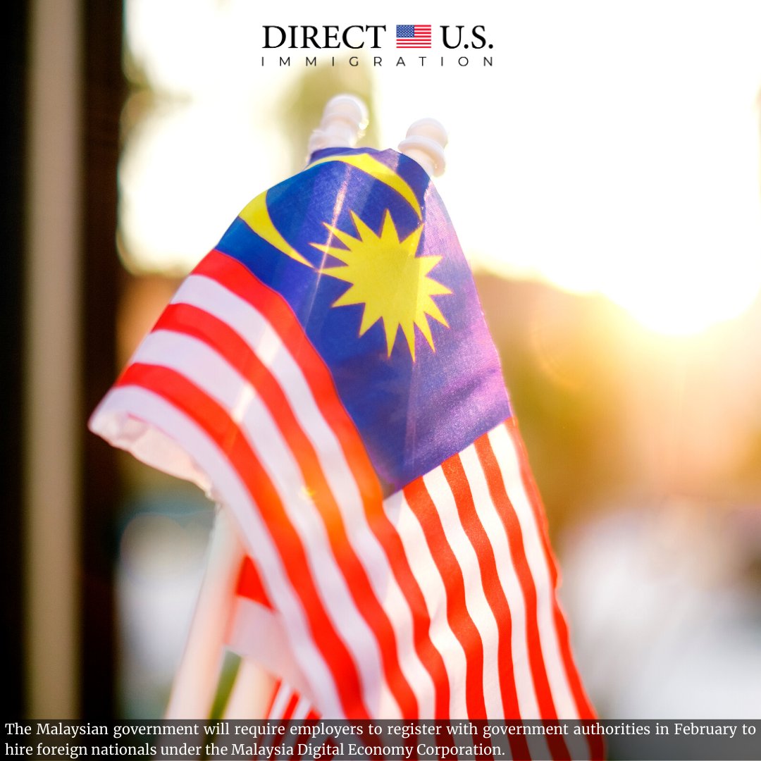 🇲🇾 Malaysia alert: Beginning February 1, employers hiring foreign nationals under the MDEC must obtain an approval letter from the Department of Labor Peninsular Malaysia (JTKSM) or have proof of prior registration with the JTKSM.