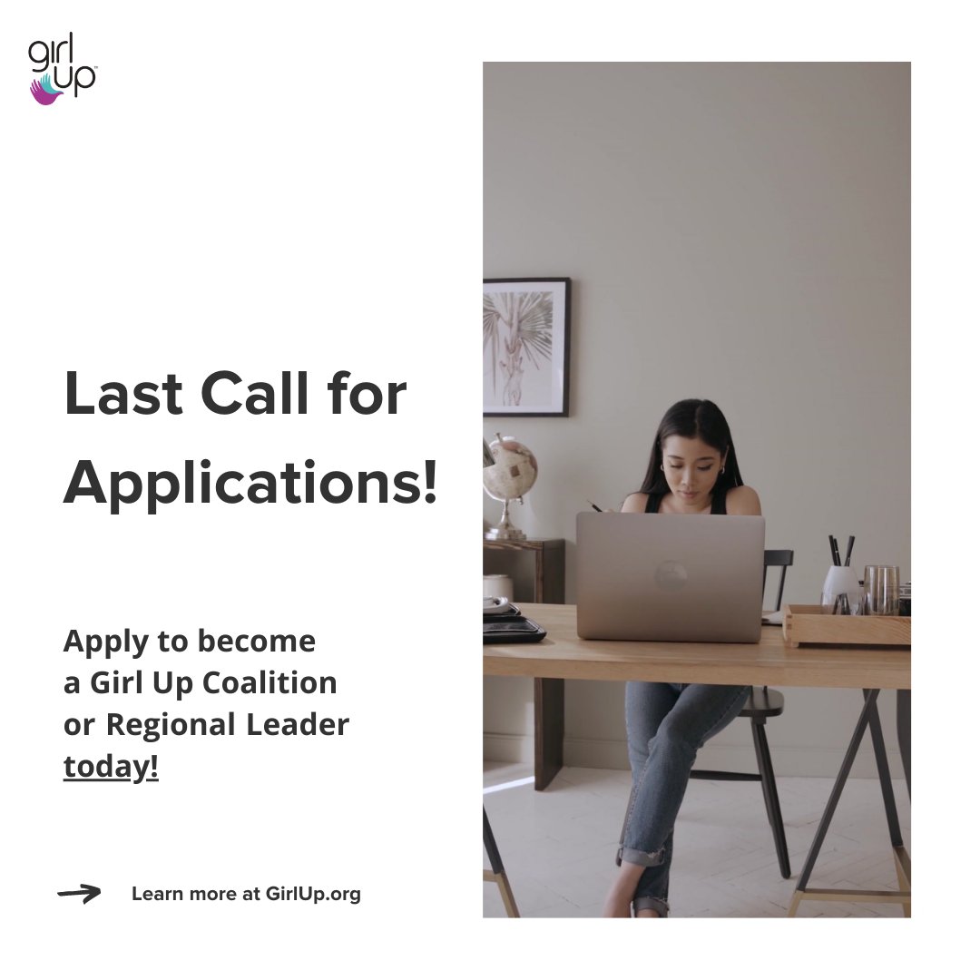 ⏰ LAST CALL ⏰ You only have *24 hours* to apply to be a #GirlUp Coalition or Regional Leader! Start (and finish!) your application now if you are a brave & bold youth activist committed to #GenderJustice! Submit the app at bit.ly/CLRL23📝