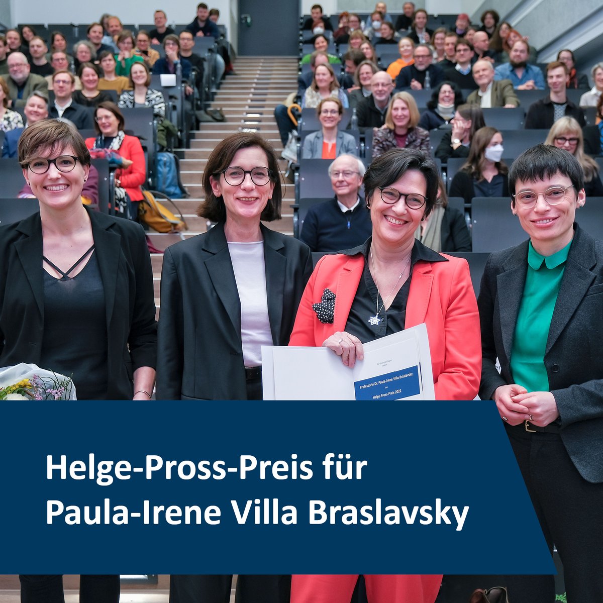 Wir sagen herzlichen Glückwunsch!  Prof. Dr. Paula-Irene Villa Braslavsky / <a href="/DieVilla4/">Die_Villa_Braslavsky</a> hat den Helge-Pross-Preis der Uni Siegen für herausragende Leistungen auf dem Gebiet der Familien- und Geschlechterforschung erhalten. u-si.de/qmJkg #helgepross