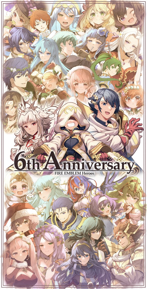 FEH6周年おめでとうございます!!
今年も1年で描いたファンアートの大体を使った集合絵でお祝いしますー!🎉🎉ずっとファイアーエムブレムが大好きだー!! 