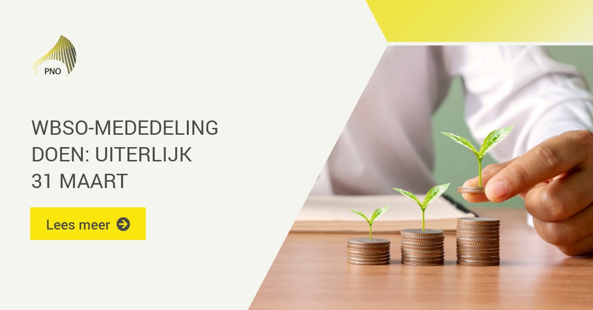 PNOconsultants's tweet image. Wanneer u in 2022 met succes #WBSO heeft aangevraagd, moet u uiterlijk 31 maart 2023 ‘een WBSO-mededeling doen’. Een optimale mededeling betekent tienduizenden euro’s extra voordeel! Lees verder: bit.ly/3XZgvxZ
#subsidie