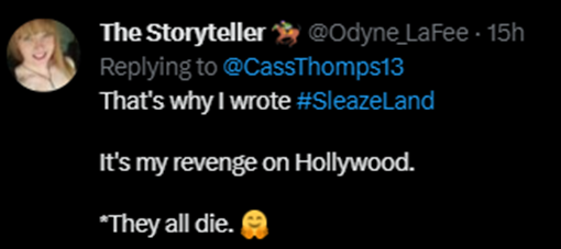 TFScamAlerts1's tweet photo. @tay_z8 @Odyne_LaFee @StanAustralia She worked for non-profit art gallery that has had many famous artist visit. Having your HR manager publicly say she her hobby is to "stalk and kill celebrities" is not a good look. https://t.co/mIHV5we8W9