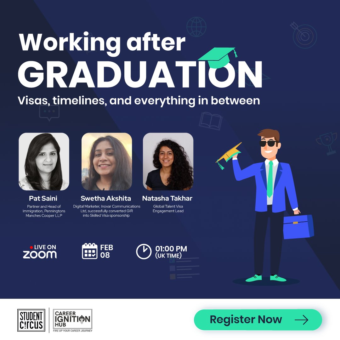 Student Circus (@studentcircusuk) on Twitter photo <a href="/StudentCircusUK/">Student Circus</a> is hosting:
EVENT: Working after graduation: Visas, timelines, and everything in between.
REGISTER HERE: studentcircus.com/career-ignitio… <a href="/StudentCircusUK/">Student Circus</a> is hosting:
EVENT: Working after graduation: Visas, timelines, and everything in between.
REGISTER HERE: studentcircus.com/career-ignitio…