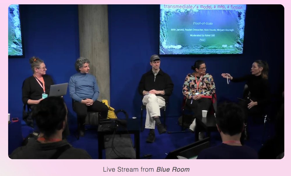 XLt Radar - Highlights + Critical Analysis - from #Transmediale23 #TM23 #CTM23 via #XLterrestrials on Substack ( no paywall ! ) xlterrestrials.substack.com  Note: Main sessions at ADK livestreamed by the excellent Serve-U team !