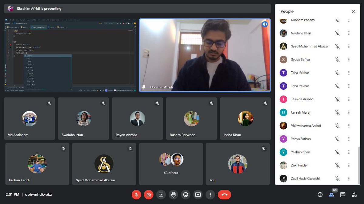 EbrahimAfridi3's tweet image. Today I took my first session on web development Alhumdolliha the response and feedback from the participants were overwhelming
Planning to take more such sessions in the near future
Connect: linktr.ee/GDSC_IU
#GoogleDevelopersStudentClubs @IntegralUnilko  @gdsc_iu @gdglko