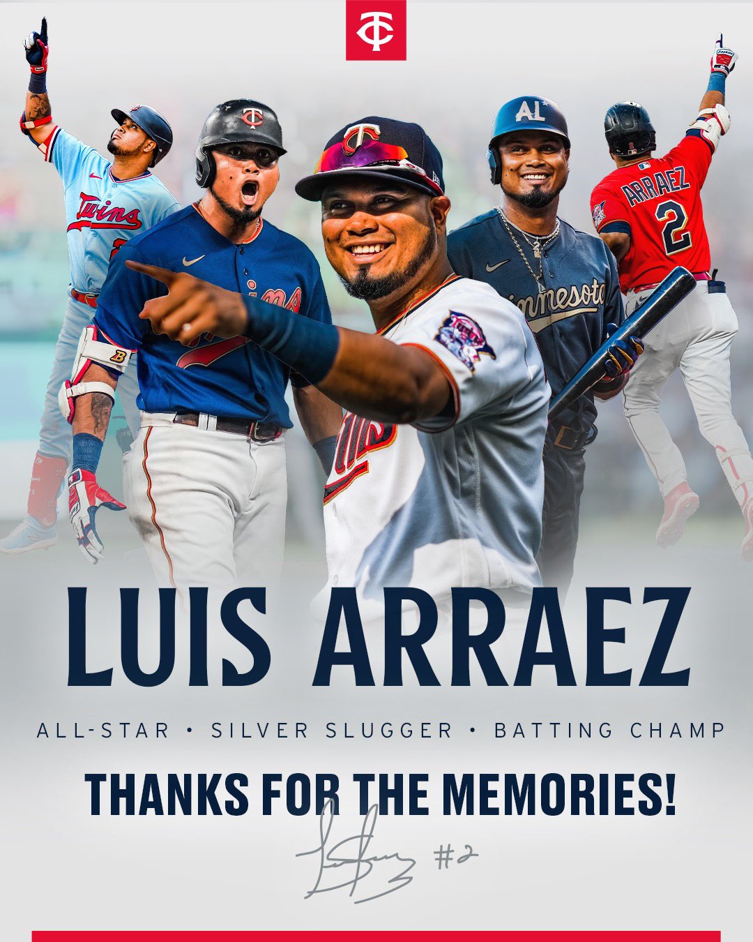 Minnesota Twins on X: All-Star, Silver Slugger, AL Batting Champ. It's  been a pleasure to watch you through it all. Thank you, Luis and good luck  in Miami! 🤟  / X