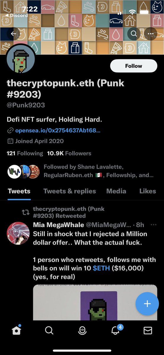 This person is STILL using a punk I own as his profile, he links to MY punk collection on OS and he doesn’t own TheCryptoPunk.eth as I also own it. No doubt up to no good. Please don’t let this person rip you off.