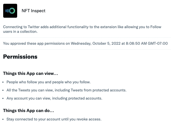 nootrality's tweet photo. @ZsMann @Plumferno @OfficialTravlad @FadiRaees We have not sold Inspect, we will notify via @nftinspect if that happens. Inspect does not request nor have tweet write permissions. If there are security concerns please DM me directly or email support@nftinspect.xyz - we will look into them promptly. https://t.co/qsRUkXCKac