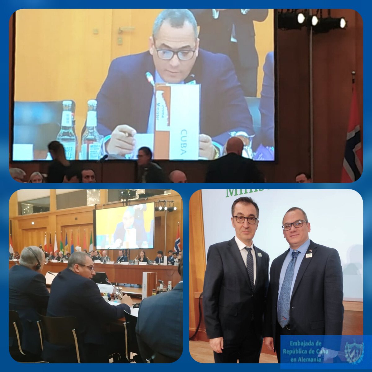 EmbaCuba_RFA's tweet photo. En el Foro Mundial para la Alimentación y la Agricultura (GFFA) 2023 con el tema "Transformación de los sistemas alimentarios: una respuesta mundial a múltiples crisis", contó con la participación del viceministro del Ministerio de la Agricultura 🌱de #Cuba 🇨🇺 Maury Hechavarría. https://t.co/pQMuQeKXlm