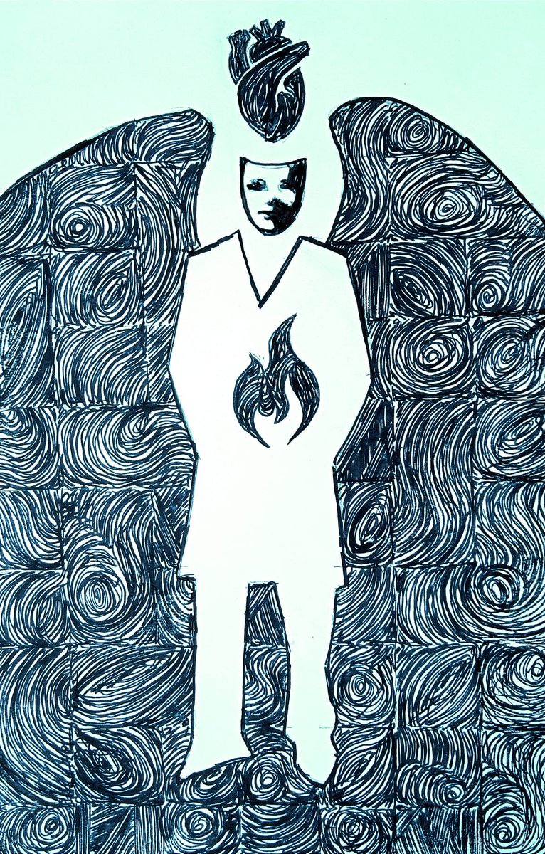 melas1970's tweet photo. 'fire was never a problem' said the rain  16 cm x 21 cm ink on paper https://t.co/IICq3tkh9n