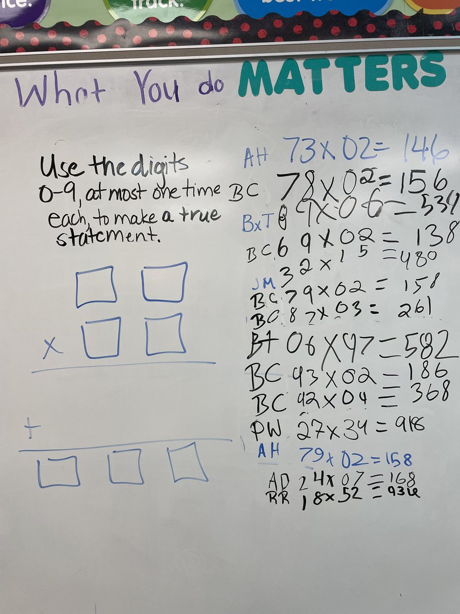 jhouck63's tweet image. My 5th graders worked on this @openmiddle task for an hour yesterday. So much learning, engagement, challenge, and fun! #iteachmath #mtbos #math4lifewv @Cheryl52106359