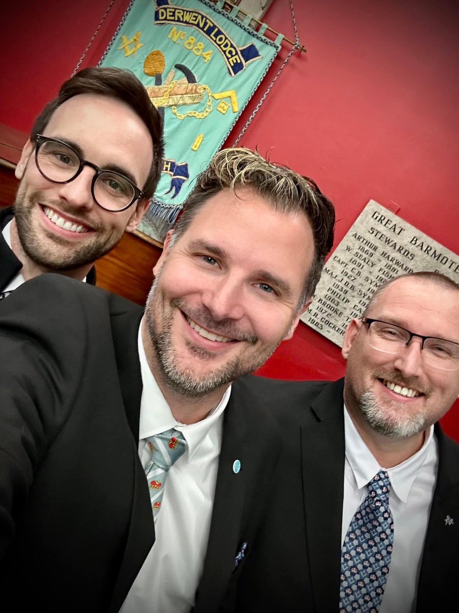 Bros Scott, Andy &amp; Andy from the <a href="/amadeuslodge/">Amadeus Lodge No9539</a> visiting the <a href="/derwentlodge884/">Derwent Lodge 884</a> to see Bro Russ initiated into #Derbyshire Freemasonry.
It’s always great to visit 🙌#Freemasons