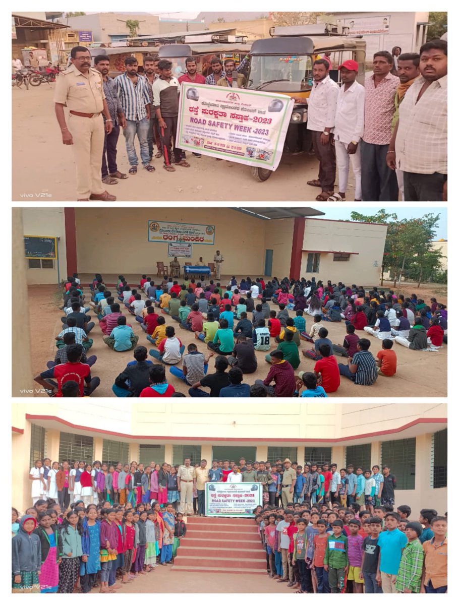 chnpolice's tweet photo. ಈ ದಿನ ರಾಷ್ಟೀಯ ರಸ್ತೆ ಸುರಕ್ಷತಾ ಸಪ್ತಾಹ 2023 ಅಂಗವಾಗಿ ಕೊಳ್ಳೇಗಾಲ(ಗ್ರಾ)ಠಾಣೆಯ ಶ್ರೀ ವಿರಣ್ಣಾರಾಧ್ಯ PSIರವರು ಮಧುವನಹಳ್ಳಿ & ತಿಮ್ಮರಾಜಿಪುರ (ಮೊರಾರ್ಜಿ ದೇಸಾಯಿ ವಸತಿ ಶಾಲೆ) ಗ್ರಾಮಗಳಿಗೆ ಭೇಟಿ ನೀಡಿ ವಿದ್ಯಾರ್ಥಿಗಳಿಗೆ & ಸಾರ್ವಜನಿಕರಿಗೆ ರಸ್ತೆ ಸುರಕ್ಷತೆ & ಸಂಚಾರ ನಿಯಮಗಳ ಬಗ್ಗೆ ಮಾಹಿತಿ ನೀಡಿ ಜಾಗೃತಿ ಮೂಡಿಸಿರುತ್ತಾರೆ. #SPchn https://t.co/Hlh0K5Xx5j