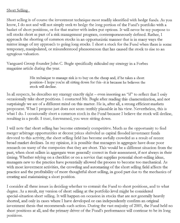 Michael Burry needs no introduction. His letters from his time at the helm of the Scion Value