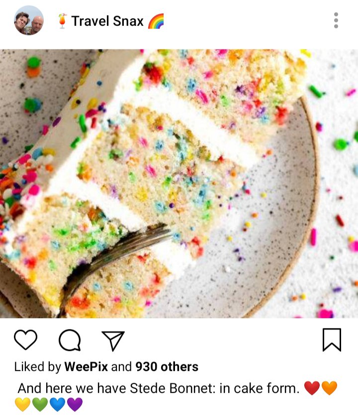  And here we have Stede Bonnet: in cake form. ❤️🧡💛💚💙💜