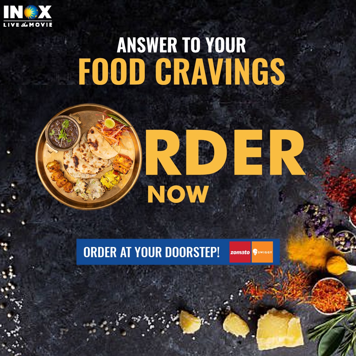 INOXMovies's tweet photo. Itโs time to put an end to all food cravings. Enjoy the wide range of #INOX delicacies while watching your favourite movies. Order at your doorstep from @zomato or @Swiggy
#INOXFood #Foodie #Foodbowl #FoodPost #LiveTheMovie https://t.co/MExzLM0KwG