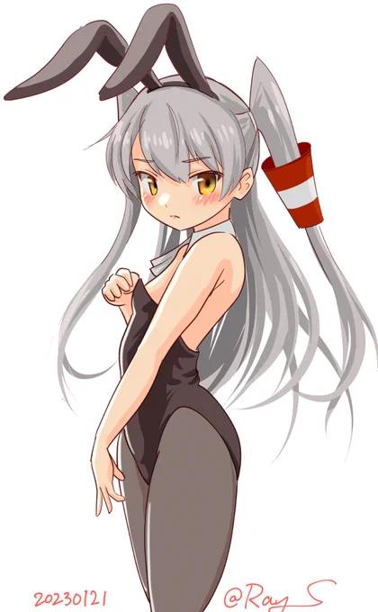 えっ今年は毎日バニーガール描いていいのか!!#艦これ版深夜の真剣お絵描き60分一本勝負#艦これ版真剣お絵描き60分一本勝負_20230121 