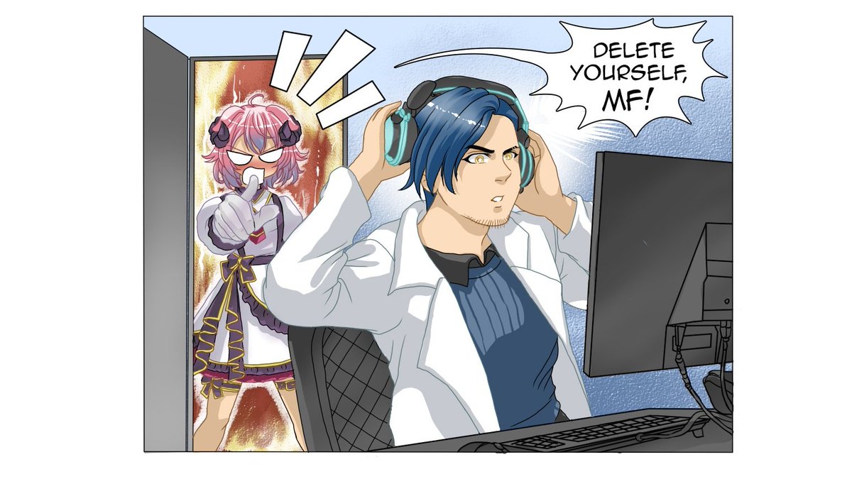 AmbrGlw's tweet photo. Club Amber #6: (Twitter) Jailed
Ft Mumu, Vallini, Malcolm
#4koma #VTuber #webcomic #ClubAmber https://t.co/R7ppwapNRl