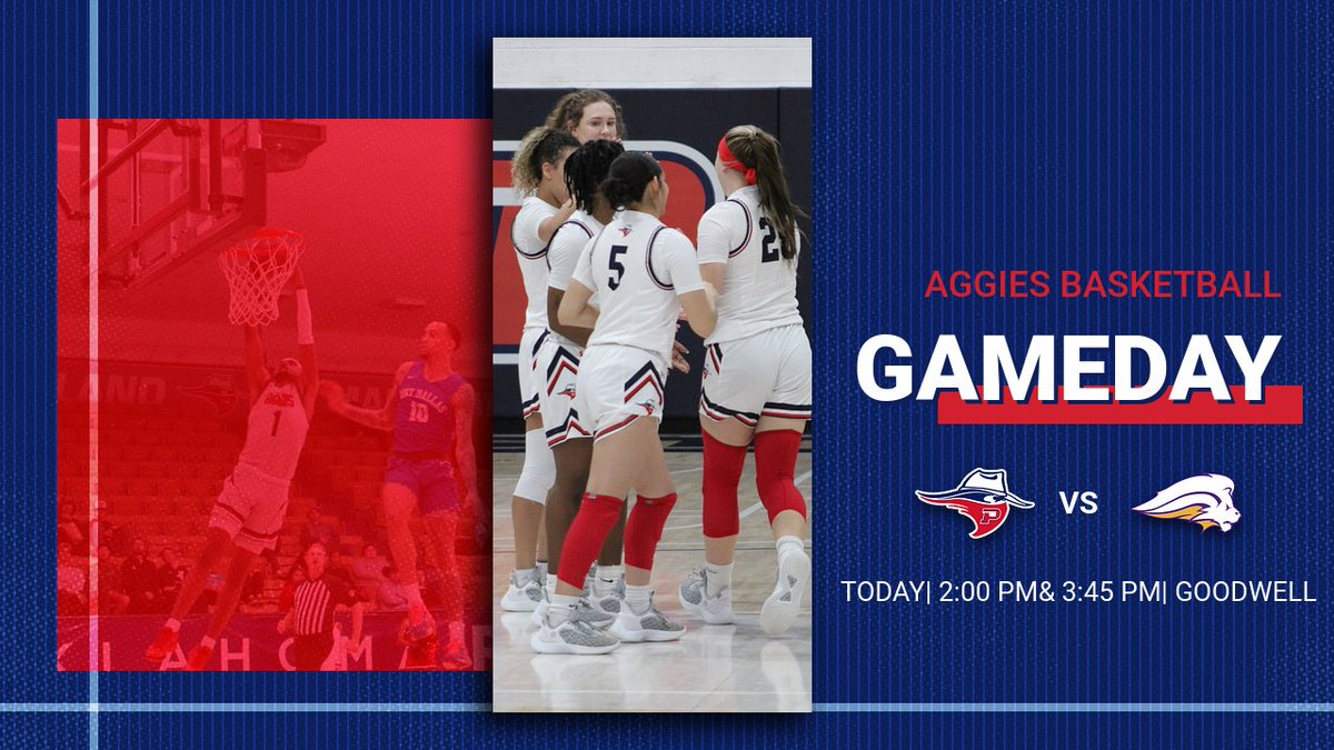 Aggies  Basketball will tip off today as they face SAGU.
🆚: SAGU
 ⏰: 2:00PM &amp; 3:45PM
 📍:  Goodwell, OK
🎥:sacsportsnetwork.com/?S=opsu