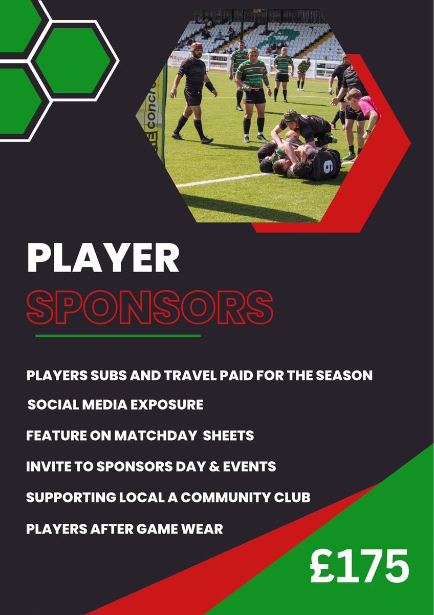 westbowlingrlfc's tweet image. 🔴🟢Sponsorship Opportunities 🔴🟢

Our OA players are looking for sponsors for the 2023 season.
See below what you receive for sponsoring a player and how it helps.

These sponsors allow the club to run, helping to fund a range of things for over 300+ players and volunteers.