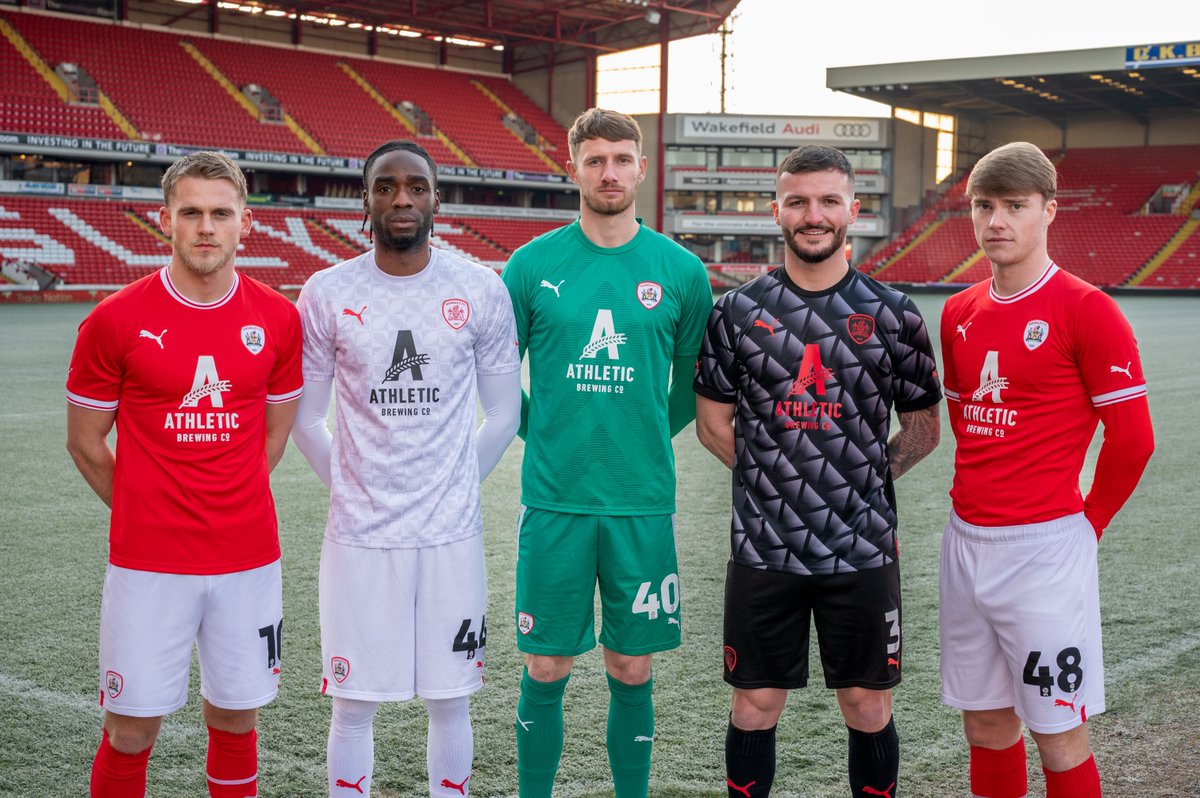 AthleticBrewing's tweet photo. We are proud to watch @BarnsleyFC repping Athletic jerseys in their game today as part of their #TogetherRed campaign. If you're at Oakwell this season, grab an Athletic brew and take a seat for the best viewing experience. 🍻⚽️ https://t.co/9dnBAhYRKN