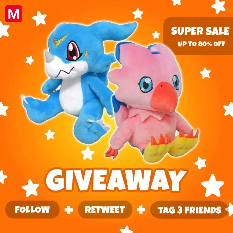 mecchaJP's tweet photo. ⭐GIVEAWAY⭐
Digimon Plushies
Veemon &amp; Piyomon 

Rules 
- Follow us
- Retweet this post
- Tag 3 friends

Don’t forget to check out our SUPER SALE!! 
🛑https://t.co/a9xrKWYoCn

For more info: 
🛑 https://t.co/VdBnVFTYx2 
#Digimon #Giveaway https://t.co/VSo85LCFV7