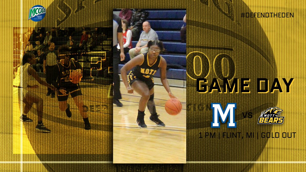 WOMEN'S BASKETBALL: The Mott CC women's basketball team hosts rival Macomb CC today at 1 PM in a #GOLDOUT. Wear your gold and come out and support the ladies as the #DefendTheDen against the Monarchs.