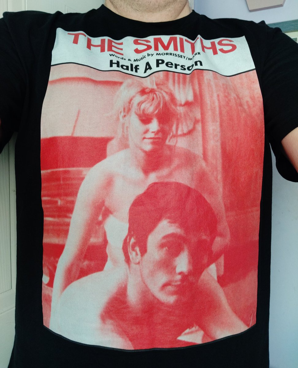 iwaswaylaid's tweet photo. Today's t-shirt. And if you have five seconds to spare #TheSmiths #halfaperson @mikejoycedrums @Johnny_Marr @AndyRourkeMusic @thesmithsltd @Smiths_history @MatthewMozzer @adidasangie72 @thesmythsuk @franklythesmith @RadioSmiths @smithsiwasthere @THEQUEENlSDEAD @Denisc1962Denis https://t.co/dLPxR07bby