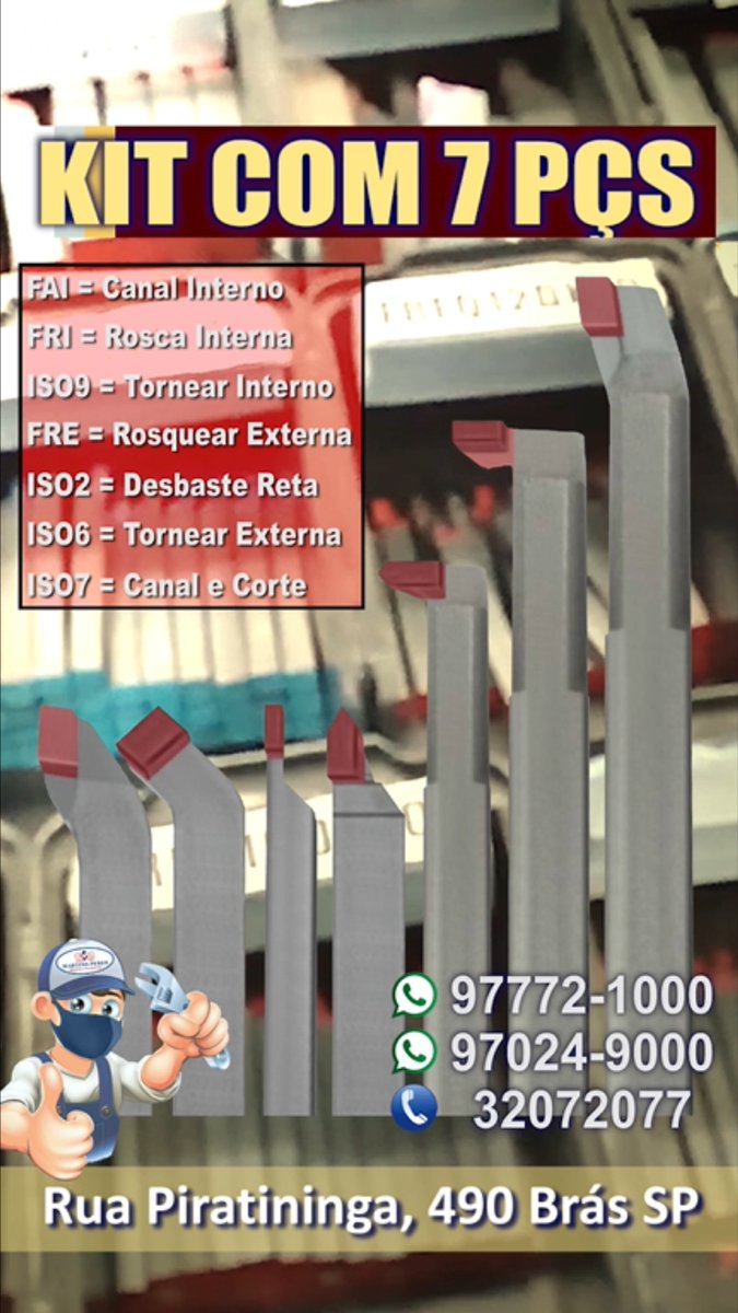 Martins_Peres_'s tweet image. Kit de ferramentas soldadas para torno com 7 peças - #martinsperes #usin... youtu.be/cikBVpb5Boo via @YouTube