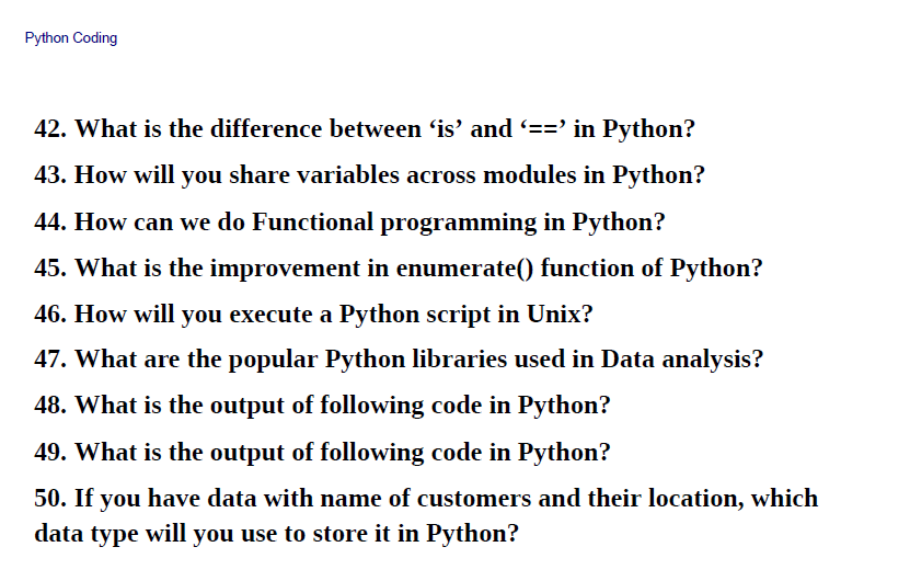 Top 50 Python Interview Questions and Answers Download Link : - Thread ...