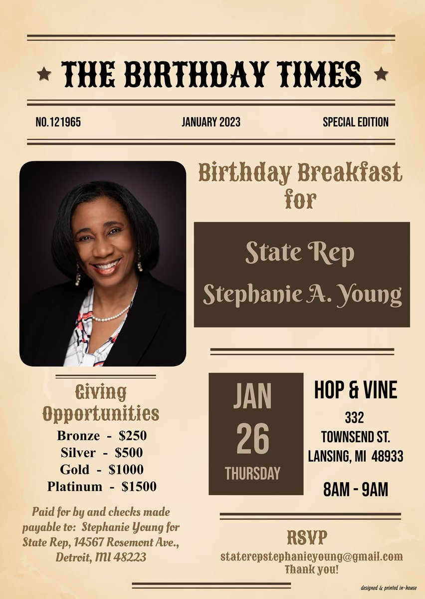 Join me for some chicken and waffles after the Governor's State of the State address. 
#StateoftheState